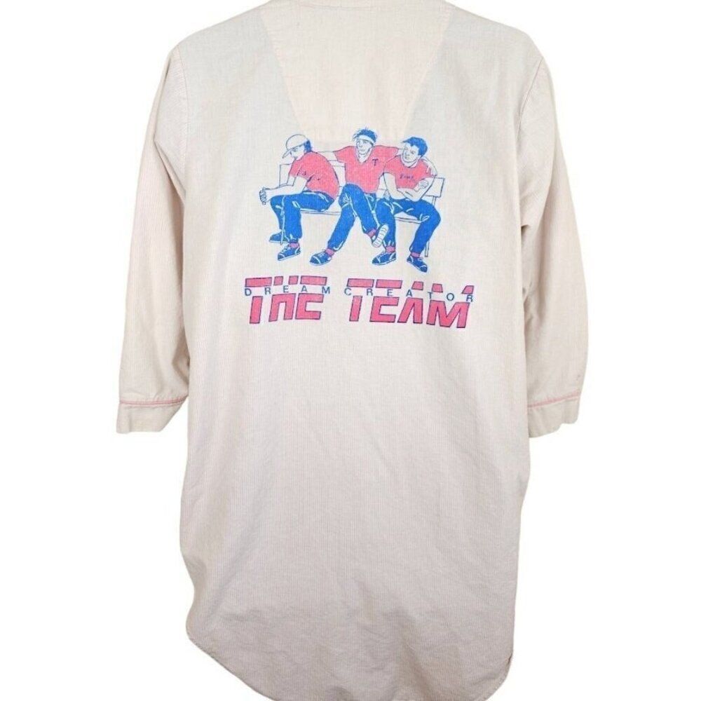 Vintage Esleep Pajamas Womens Size Medium Pink 80s 90s Sleep Shirt Striped